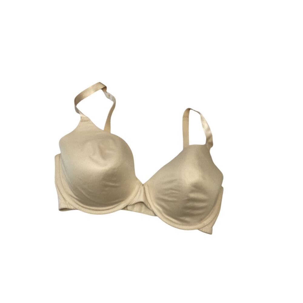 Self Expressions Comfort Bra 36DD Back Smoothing Underwire Tan Satin